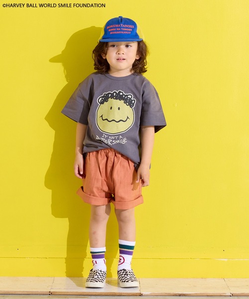 SMILEY FACE（スマイリーフェイス）の「【HARVEY BALL】別注 SMILEY FACE Tee（Tシャツ/カットソー・キッズ・レッド/チャコール/ブラック/オフホワイト・80/90/95/100/110/120/130/140/150）」の15枚目の写真