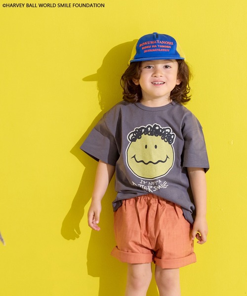 SMILEY FACE（スマイリーフェイス）の「【HARVEY BALL】別注 SMILEY FACE Tee（Tシャツ/カットソー・キッズ・レッド/チャコール/ブラック/オフホワイト・80/90/95/100/110/120/130/140/150）」の12枚目の写真