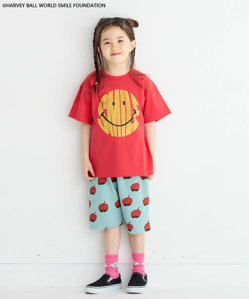 SMILEY FACE（スマイリーフェイス）の「【HARVEY BALL】別注 SMILEY FACE Tee（Tシャツ/カットソー・キッズ・レッド/チャコール/ブラック/オフホワイト・80/90/95/100/110/120/130/140/150）」の8枚目の写真