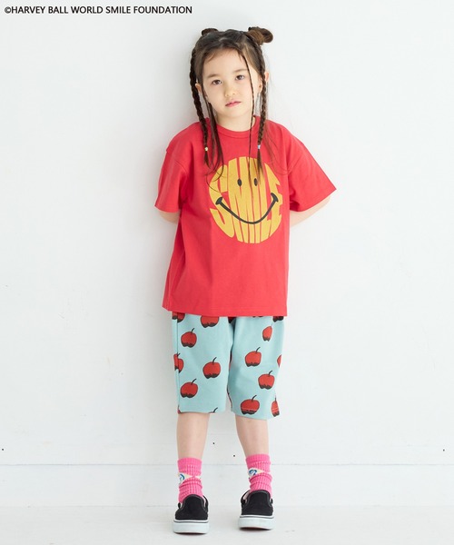 SMILEY FACE（スマイリーフェイス）の「【HARVEY BALL】別注 SMILEY FACE Tee（Tシャツ/カットソー・キッズ・レッド/チャコール/ブラック/オフホワイト・80/90/95/100/110/120/130/140/150）」の9枚目の写真