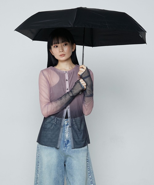 nifty colors(ニフティーカラーズ)の「【nifty colors】Shading folding umbrella 55cm with carabiner / ニフティカラーズ 遮光 カラビナ付 折り畳み傘55cm / 晴雨兼用(折りたたみ傘・レディース・サックスブルー/ブラック/ネイビー・FREE)」の5枚目の写真