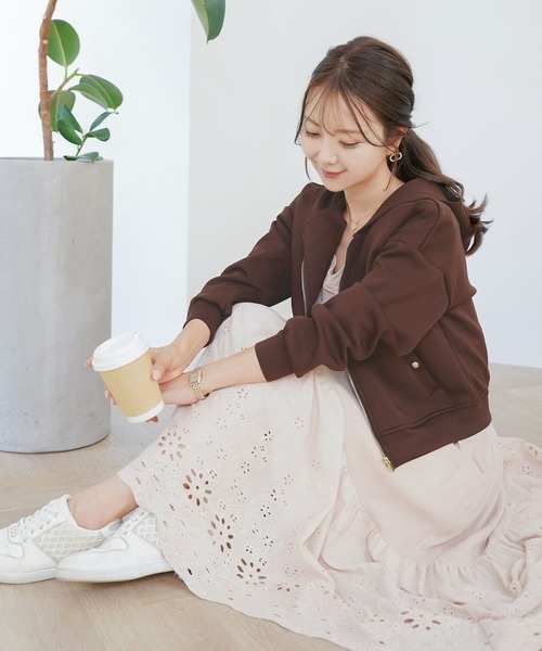 セール】ダンボールニット ショート丈 パーカー le reve vaniller