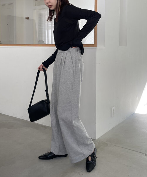 CAPRICIEUX LE'MAGE(カプリシューレマージュ)の「【yao企画】【高身長サイズあり】タックスウェットパンツ(その他パンツ・レディース・ホワイト系その他/グレー・38/TM/36)」の14枚目の写真