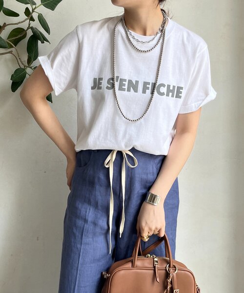 DouDou(ドゥドゥ)の「【新色追加】JES'EN FICHEフロッキーロゴTEE(Tシャツ/カットソー・レディース・グレー/チャコールグレー/ホワイト/ホワイト系その他/ライトグレー/ブラウン・FREE)」の2枚目の写真