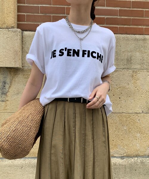 DouDou(ドゥドゥ)の「【新色追加】JES'EN FICHEフロッキーロゴTEE(Tシャツ/カットソー・レディース・グレー/チャコールグレー/ホワイト/ホワイト系その他/ライトグレー/ブラウン・FREE)」の8枚目の写真
