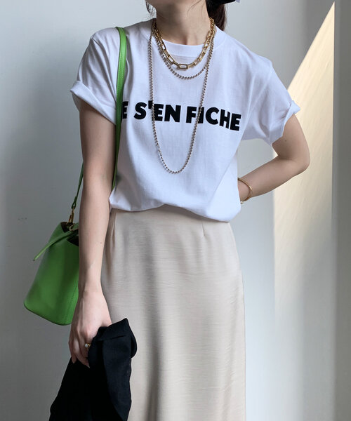 DouDou(ドゥドゥ)の「【新色追加】JES'EN FICHEフロッキーロゴTEE(Tシャツ/カットソー・レディース・グレー/チャコールグレー/ホワイト/ホワイト系その他/ライトグレー/ブラウン・FREE)」の12枚目の写真