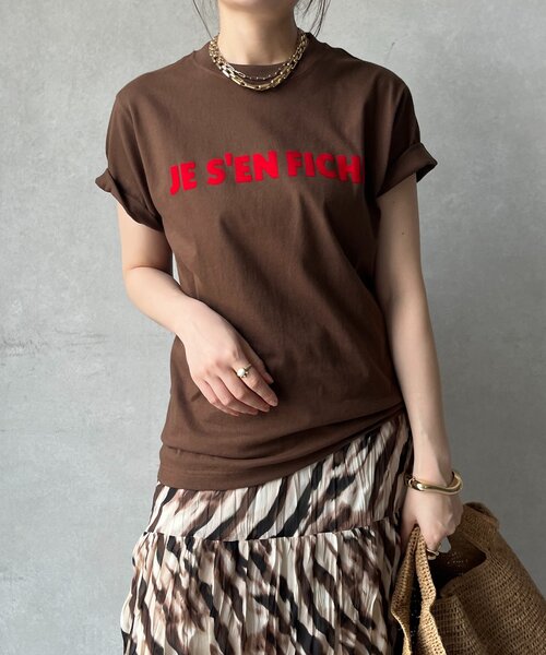 tシャツ 「新色追加」JES'EN FICHEフロッキーロゴTEE レディース DouDou tシャツ 「新色追加」JES'EN FICHEフロッキーロゴTEE