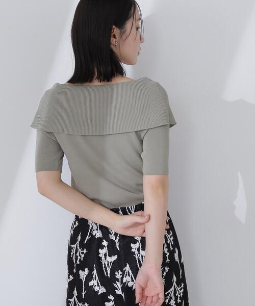 NATURAL BEAUTY BASIC(ナチュラルビューティーベーシック)の「◇ビックカラーボートネックニット(ニット/セーター・レディース・ブラック/カーキ/オフホワイト・FREE)」の6枚目の写真