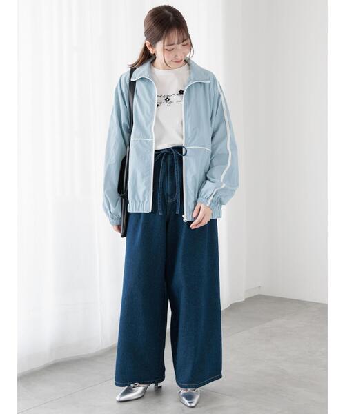 Te chichi TERRASSE（テチチテラス）の「ウエストリボンタックワイドデニムパンツ《2025spring catalog item》（その他パンツ・レディース・ブルー/サックスブルー/ベージュ・M/L）」の6枚目の写真