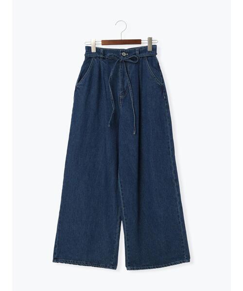 Te chichi TERRASSE（テチチテラス）の「ウエストリボンタックワイドデニムパンツ《2025spring catalog item》（その他パンツ・レディース・ブルー/サックスブルー/ベージュ・M/L）」の9枚目の写真