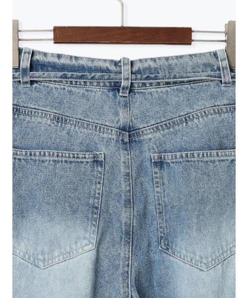 Te chichi TERRASSE（テチチテラス）の「ウエストリボンタックワイドデニムパンツ《2025spring catalog item》（その他パンツ・レディース・ブルー/サックスブルー/ベージュ・M/L）」の15枚目の写真