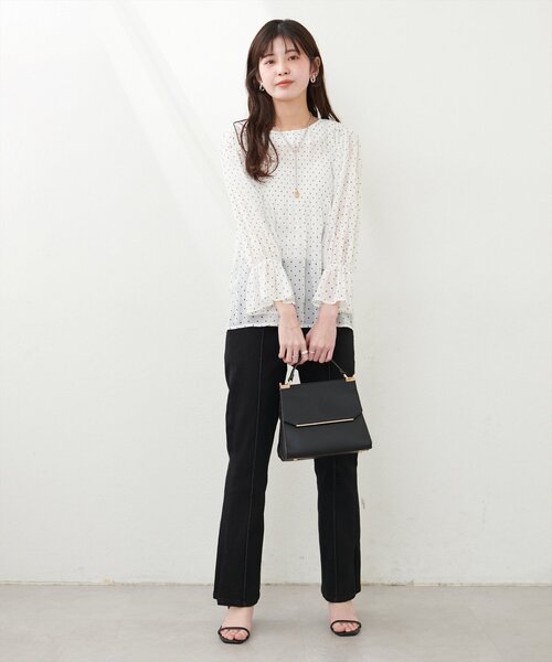 natural couture(ナチュラルクチュール)の「【WEB限定】スーパーストレッチスリット付きパンツ(その他パンツ・レディース・ブラック/サックスブルー/インディゴブルー・FREE)」の7枚目の写真