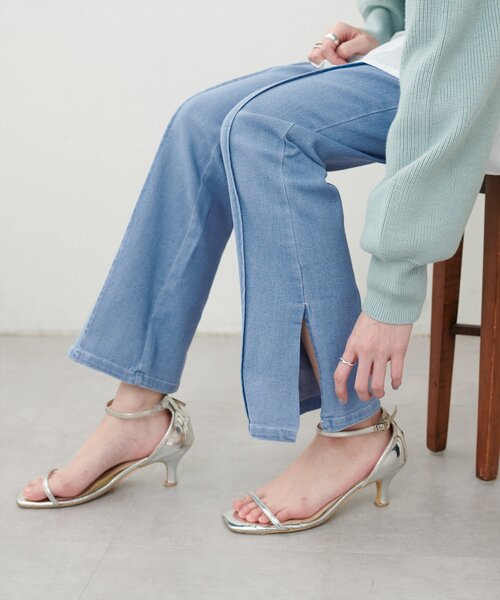 natural couture(ナチュラルクチュール)の「【WEB限定】スーパーストレッチスリット付きパンツ(その他パンツ・レディース・ブラック/サックスブルー/インディゴブルー・FREE)」の8枚目の写真