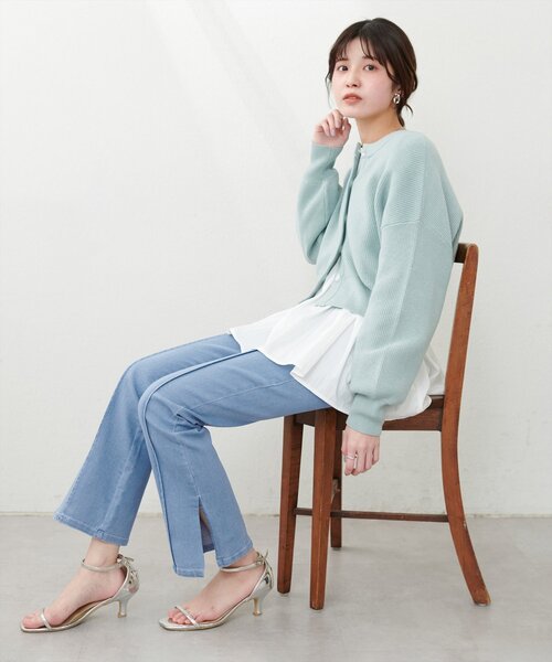 natural couture(ナチュラルクチュール)の「【WEB限定】スーパーストレッチスリット付きパンツ(その他パンツ・レディース・ブラック/サックスブルー/インディゴブルー・FREE)」の9枚目の写真