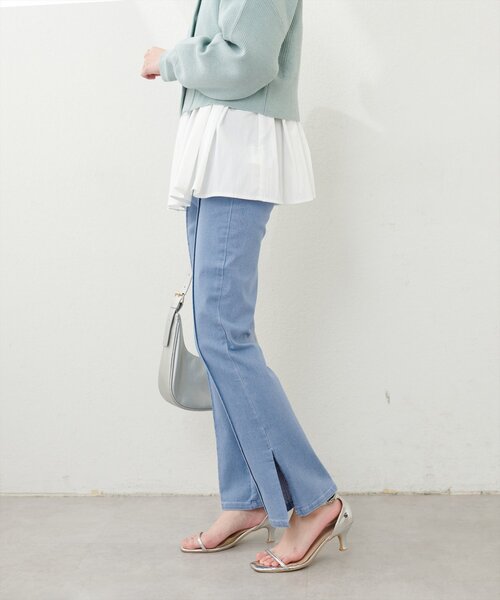 natural couture(ナチュラルクチュール)の「【WEB限定】スーパーストレッチスリット付きパンツ(その他パンツ・レディース・ブラック/サックスブルー/インディゴブルー・FREE)」の11枚目の写真