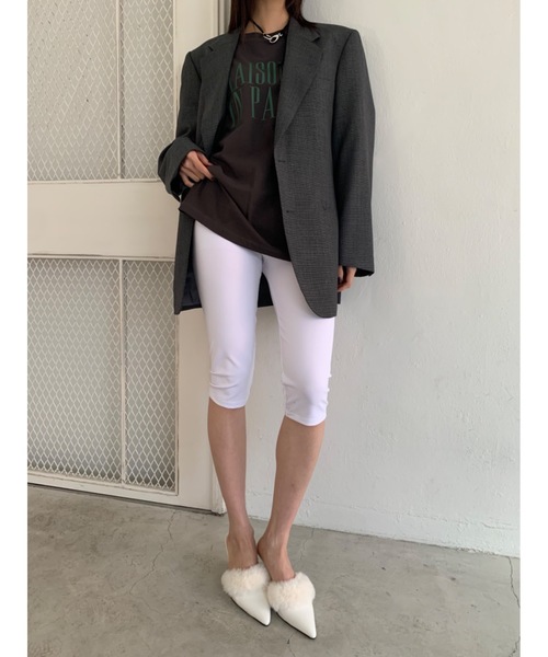 Didot.showroom（ディドット ショールーム）の「【DIDOT.】ミディハーフレギンス（レギンス/スパッツ・レディース・グレー/ブラック/ホワイト・FREE）」の14枚目の写真