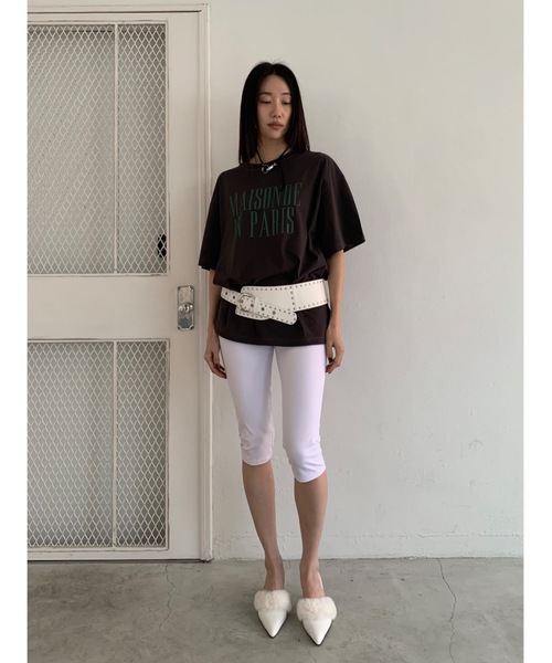 Didot.showroom（ディドット ショールーム）の「【DIDOT.】ミディハーフレギンス（レギンス/スパッツ・レディース・グレー/ブラック/ホワイト・FREE）」の6枚目の写真