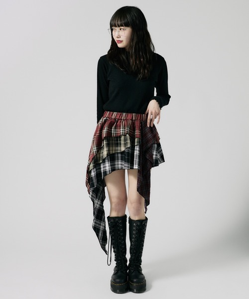 新品未使用スカート　Layered side open skirt 現行品 2サイドスリット カーゴポケット ティアードスカート / Both