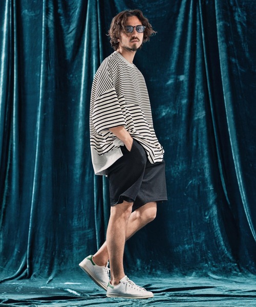 ANGENEHM（アンゲネーム）の「mt9525-Ripple fabric switching design oversized T-shirt Tシャツ（Tシャツ/カットソー・メンズ・その他/その他1・S/M/L）」の8枚目の写真