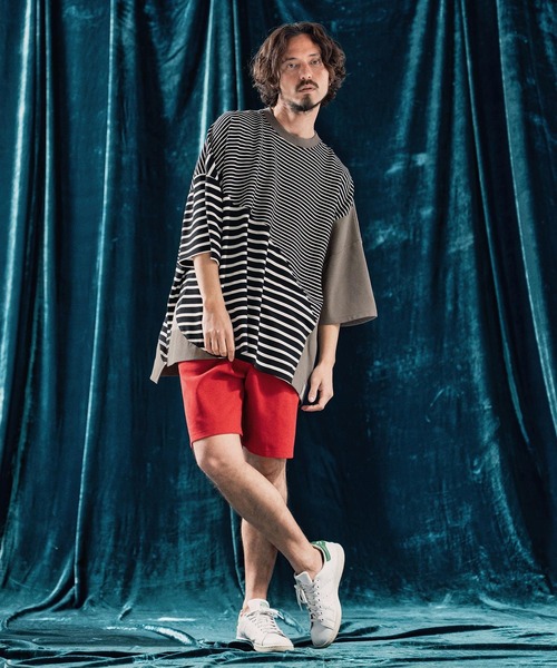 ANGENEHM（アンゲネーム）の「mt9525-Ripple fabric switching design oversized T-shirt Tシャツ（Tシャツ/カットソー・メンズ・その他/その他1・S/M/L）」の13枚目の写真