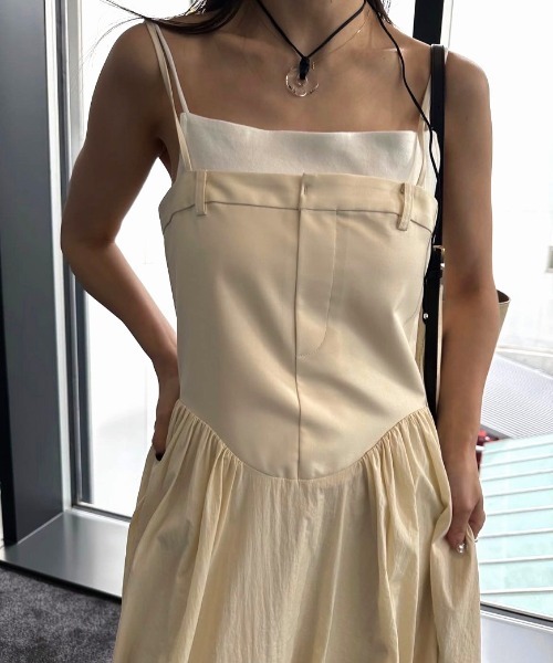25SS Ameriアメリ WAVE VEST WITH FLARE DRESS Ameri（アメリ）の「WAVE VEST WITH FLARE DRESS（ワンピース