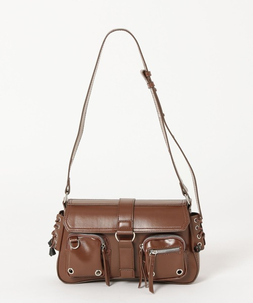 mysty woman（ミスティウーマン）の「アウトポケットレースアップバッグ 453137（ショルダーバッグ・レディース・ブラック/ブラウン・FREE）」の11枚目の写真