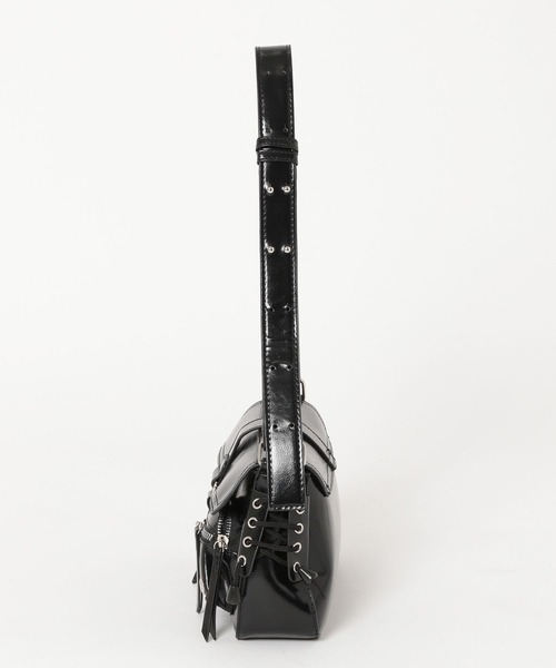 mysty woman（ミスティウーマン）の「アウトポケットレースアップバッグ 453137（ショルダーバッグ・レディース・ブラック/ブラウン・FREE）」の10枚目の写真