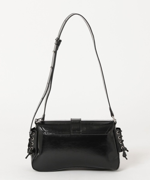 mysty woman（ミスティウーマン）の「アウトポケットレースアップバッグ 453137（ショルダーバッグ・レディース・ブラック/ブラウン・FREE）」の9枚目の写真