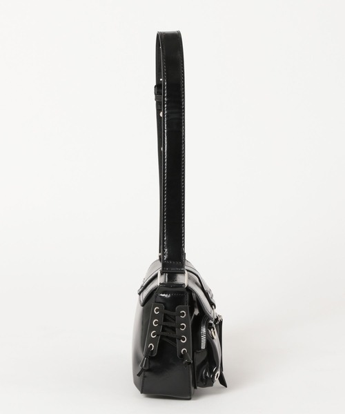 mysty woman（ミスティウーマン）の「アウトポケットレースアップバッグ 453137（ショルダーバッグ・レディース・ブラック/ブラウン・FREE）」の8枚目の写真