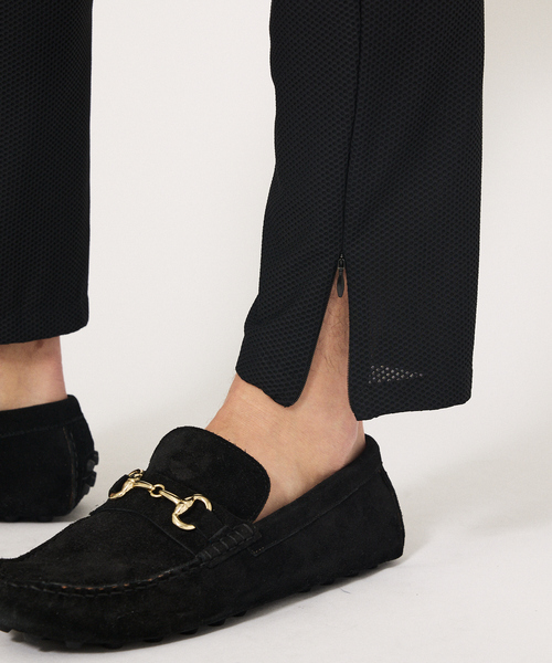 DESIGNWORKS（デザインワークス）の「【セットアップ対応】ナイロン トリコットメッシュ アクティブパンツ / ウォッシャブル / ストレッチ（スラックス・メンズ・ストライプ/ブラック/グレー・46/48/50）」の11枚目の写真