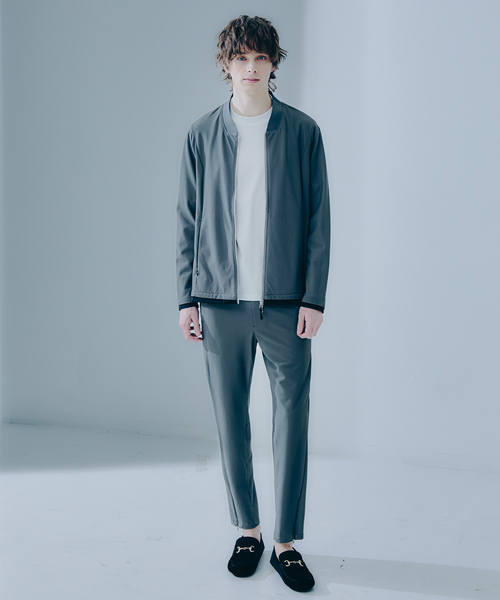 DESIGNWORKS（デザインワークス）の「【セットアップ対応】ナイロン トリコットメッシュ アクティブパンツ / ウォッシャブル / ストレッチ（スラックス・メンズ・ストライプ/ブラック/グレー・46/48/50）」の18枚目の写真