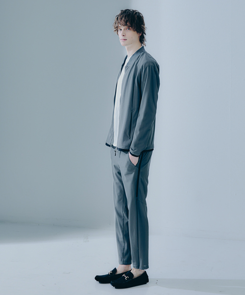 DESIGNWORKS（デザインワークス）の「【セットアップ対応】ナイロン トリコットメッシュ アクティブパンツ / ウォッシャブル / ストレッチ（スラックス・メンズ・ストライプ/ブラック/グレー・46/48/50）」の19枚目の写真