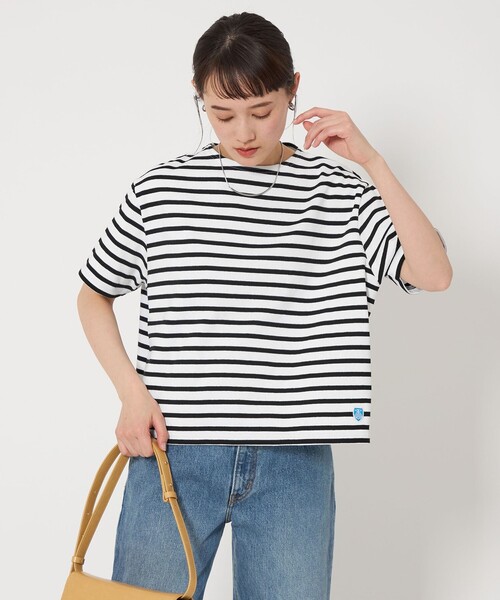 ORCIVAL(オーシバル)の「<ORCIVAL>クルーネック ショートスリーブ プルオーバー カットソー(Tシャツ/カットソー・レディース・ホワイト/ライトブルー/グレー・FREE)」の4枚目の写真