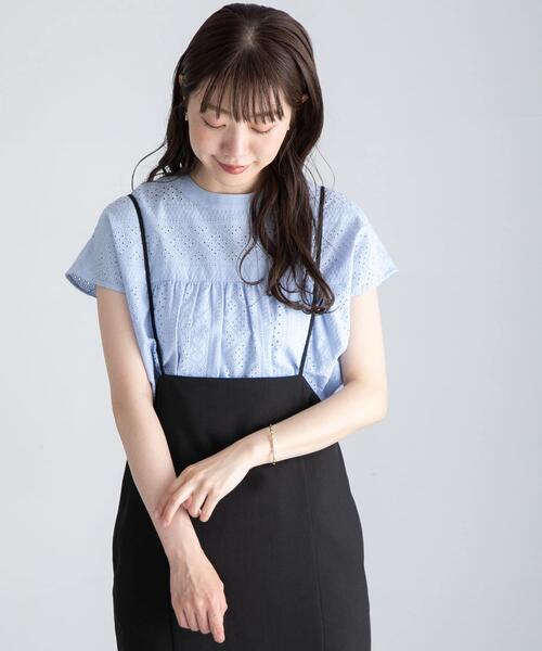 URBAN RESEARCH Sonny Label（アーバンリサーチサニーレーベル）の「『WEB限定』バンドカラーコットンレースシャツ（シャツ/ブラウス・レディース・ブルー系その他/ミント/ピンク/ブラック/アイボリー・FREE）」の5枚目の写真