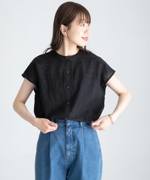 URBAN RESEARCH Sonny Label（アーバンリサーチサニーレーベル）の「『WEB限定』バンドカラーコットンレースシャツ（シャツ/ブラウス・レディース・ブルー系その他/ミント/ピンク/ブラック/アイボリー・FREE）」の8枚目の写真