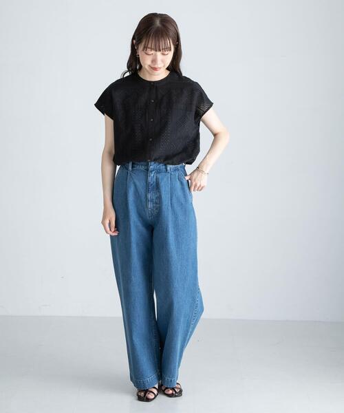 URBAN RESEARCH Sonny Label（アーバンリサーチサニーレーベル）の「『WEB限定』バンドカラーコットンレースシャツ（シャツ/ブラウス・レディース・ブルー系その他/ミント/ピンク/ブラック/アイボリー・FREE）」の12枚目の写真