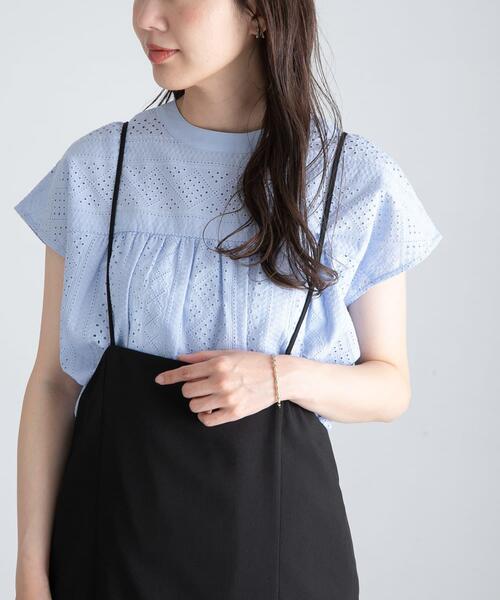 URBAN RESEARCH Sonny Label（アーバンリサーチサニーレーベル）の「『WEB限定』バンドカラーコットンレースシャツ（シャツ/ブラウス・レディース・ブルー系その他/ミント/ピンク/ブラック/アイボリー・FREE）」の15枚目の写真