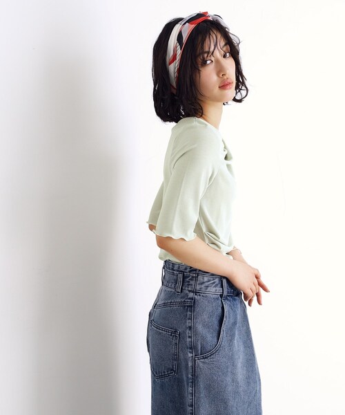 THE SHOP TK （ザ ショップ ティーケー ）の「ドレープカットソー【洗濯機OK/シワになりにくい】（シャツ/ブラウス・レディース・ライトグリーン/オフホワイト/パープル/ブラック・12/13）」の19枚目の写真