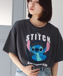 【Disney/ディズニー】スティッチ アートワークデザイン サガラ刺繍 半袖Tシャツ
