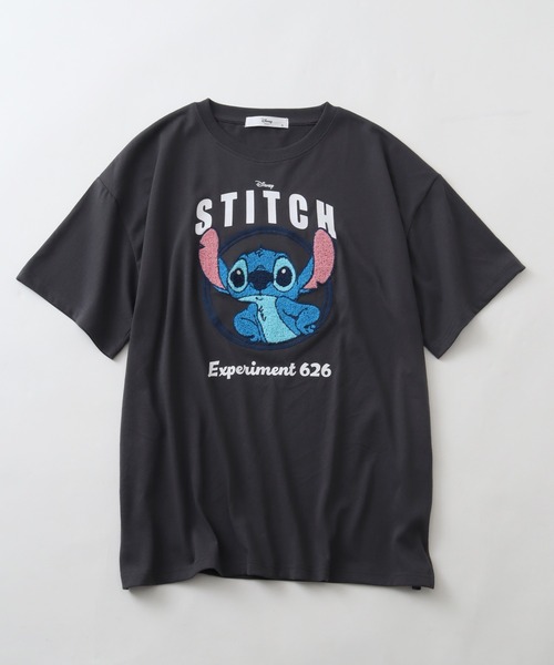 Disney(ディズニー)の「【Disney/ディズニー】スティッチ アートワークデザイン サガラ刺繍 半袖Tシャツ(Tシャツ/カットソー・レディース・ベージュ/パープル/スミクロ/サックスブルー・M/L)」の18枚目の写真