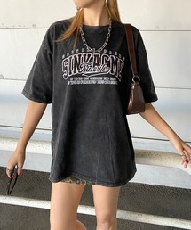 ブリーチ加工ロゴTシャツ