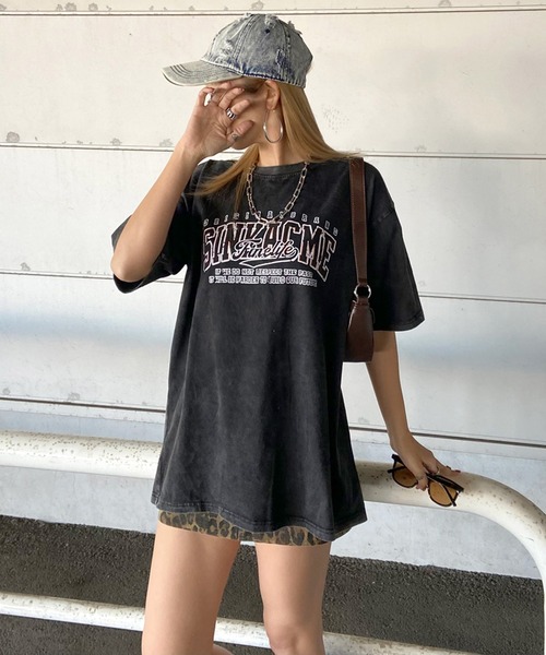 non-hedge(ノンヘッジ)の「ブリーチ加工ロゴTシャツ(Tシャツ/カットソー・レディース・ブラック×ホワイト/ブラック×ブラック/グレー/ブラック/ブラック×レッド・FREE)」の21枚目の写真