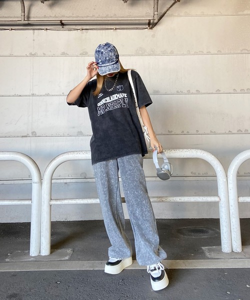 non-hedge(ノンヘッジ)の「ブリーチ加工ロゴTシャツ(Tシャツ/カットソー・レディース・ブラック×ホワイト/ブラック×ブラック/グレー/ブラック/ブラック×レッド・FREE)」の14枚目の写真