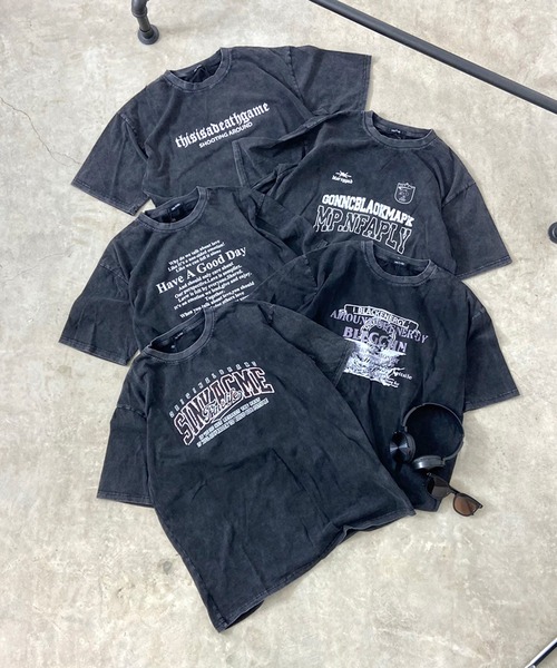 non-hedge(ノンヘッジ)の「ブリーチ加工ロゴTシャツ(Tシャツ/カットソー・レディース・ブラック×ホワイト/ブラック×ブラック/グレー/ブラック/ブラック×レッド・FREE)」の6枚目の写真