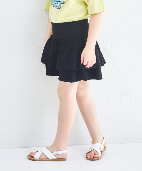 pairmanon（ペアマノン）の「ストレッチ素材 フリル スカッツ（スカート・キッズ・ブラック/アイボリー/ピンク/ベージュ/ドット・140/110/100/150/120/90/130）」の17枚目の写真