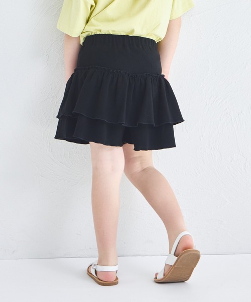 pairmanon（ペアマノン）の「ストレッチ素材 フリル スカッツ（スカート・キッズ・ブラック/アイボリー/ピンク/ベージュ/ドット・140/110/100/150/120/90/130）」の18枚目の写真
