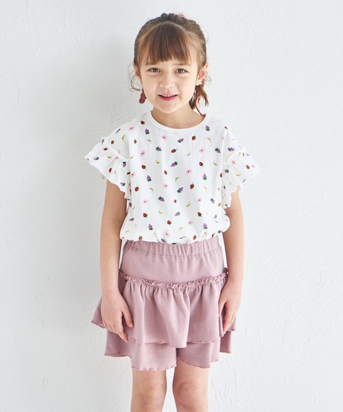 pairmanon（ペアマノン）の「ストレッチ素材 フリル スカッツ（スカート・キッズ・ブラック/アイボリー/ピンク/ベージュ/ドット・140/110/100/150/120/90/130）」の11枚目の写真