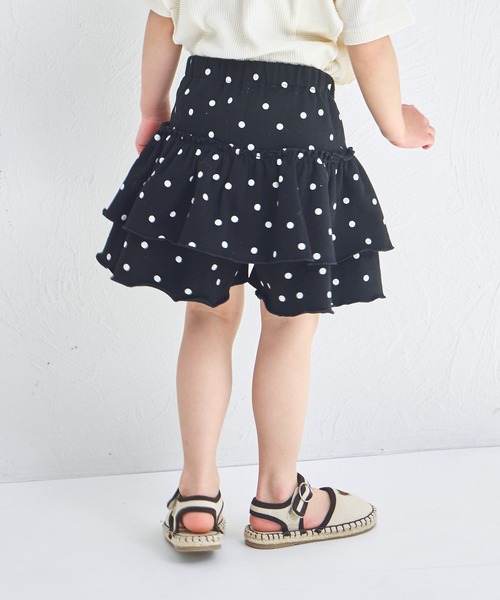pairmanon（ペアマノン）の「ストレッチ素材 フリル スカッツ（スカート・キッズ・ブラック/アイボリー/ピンク/ベージュ/ドット・140/110/100/150/120/90/130）」の13枚目の写真