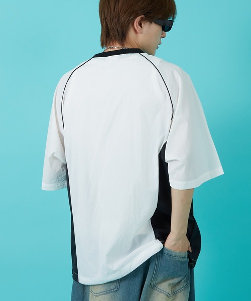 improves（インプローブス）の「ナイロン Vネック 半袖切替プルオーバー（Tシャツ/カットソー・メンズ・ホワイト/ネイビー/ブラック・MEDIUM/LARGE）」の7枚目の写真