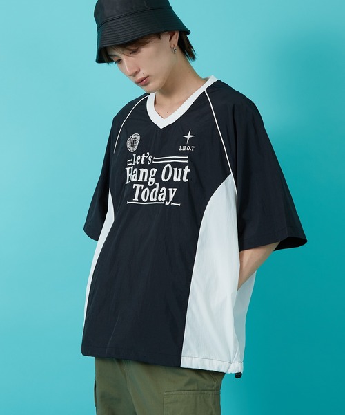 improves（インプローブス）の「ナイロン Vネック 半袖切替プルオーバー（Tシャツ/カットソー・メンズ・ホワイト/ネイビー/ブラック・MEDIUM/LARGE）」の11枚目の写真